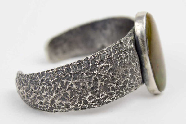 Navajo Green Turquoise Cuff Bracelet by Aarron Anderson - Turquoise Village - 2