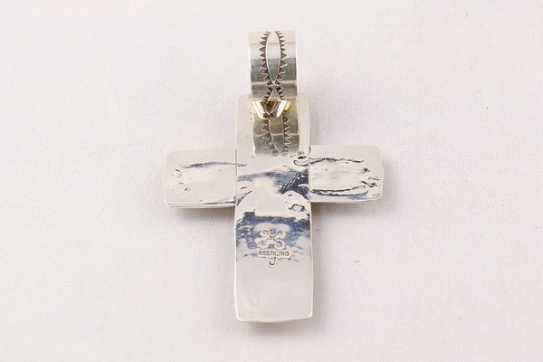 Navajo Red Coral Nugget Cross Pendant - Turquoise Village - 2