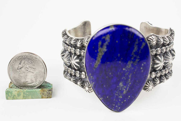 San Carlos Lapis Cuff Bracelet by Marc Antia - Turquoise Village - 5