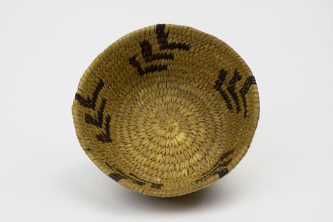 Tohono O'Odham Tribe Small Coiled Vessel Basket - Turquoise Village - 1