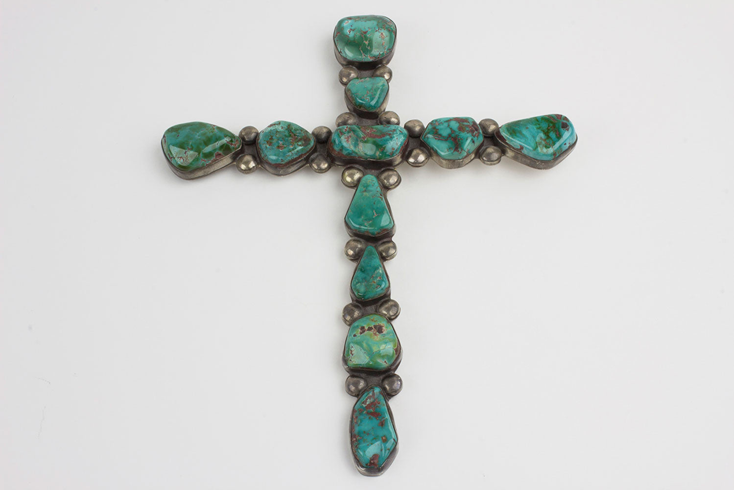 1960s Vintage Navajo Turquoise Cross Pendant Turquoise Village
