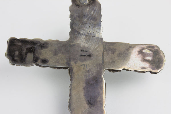 1970s Vintage Turquoise Navajo Cross Pendant - Turquoise Village - 5