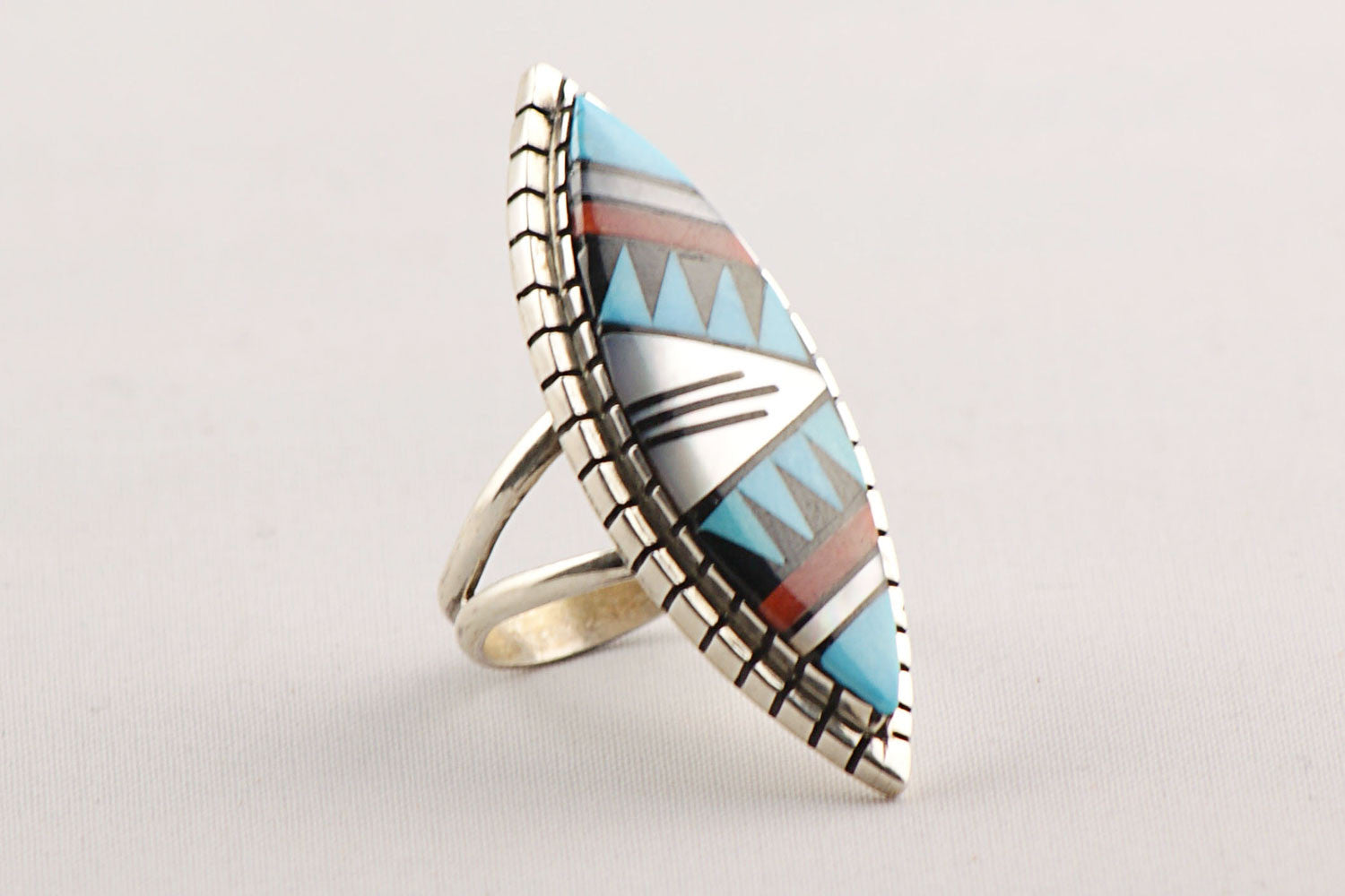 Vintage Mother of Pearl Inlay Ring - Sterling Silver | Garmentory
