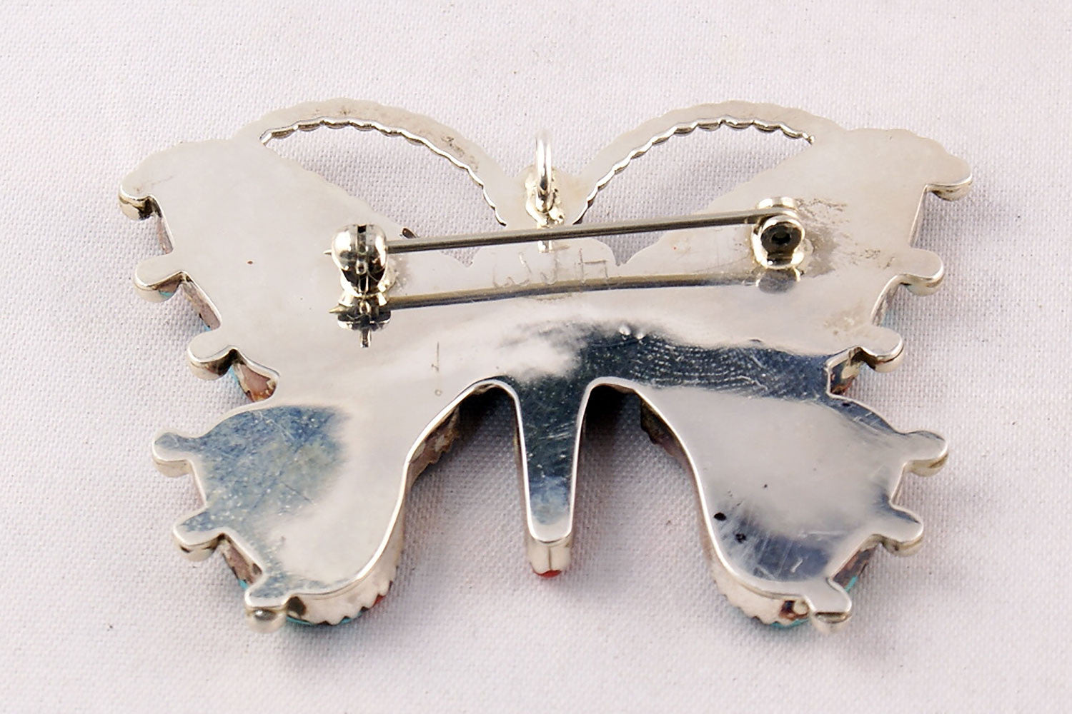 Yourgreatfinds Vintage Zuni Butterfly Pendant Pin Channel Inlay